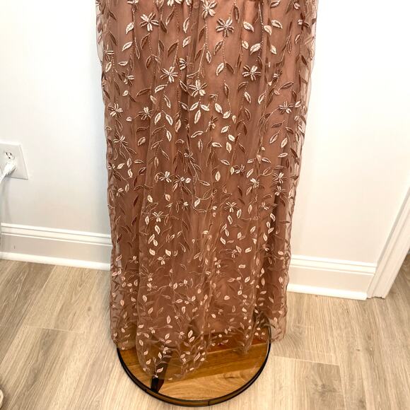 Baltic Born Marseille Vine Embossed Maxi Dress In Nude Rose Size XS - Picture 14 of 16